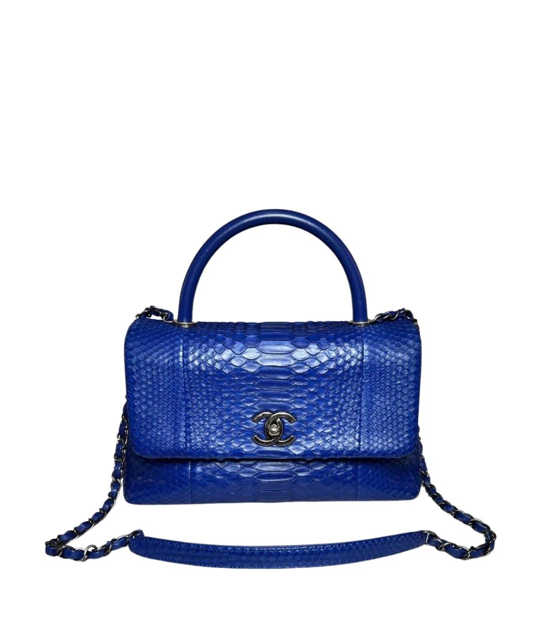 CHANEL Синяя сумка через плечо из экзотической кожи, фото 1