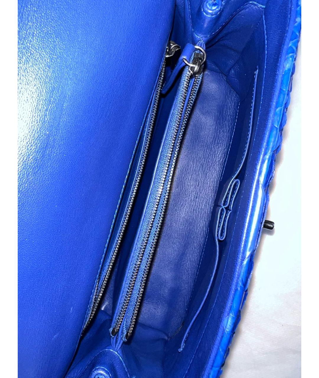 CHANEL Синяя сумка через плечо из экзотической кожи, фото 8