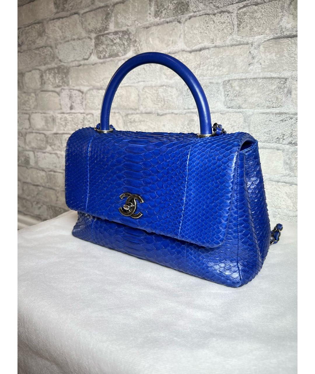 CHANEL Синяя сумка через плечо из экзотической кожи, фото 3