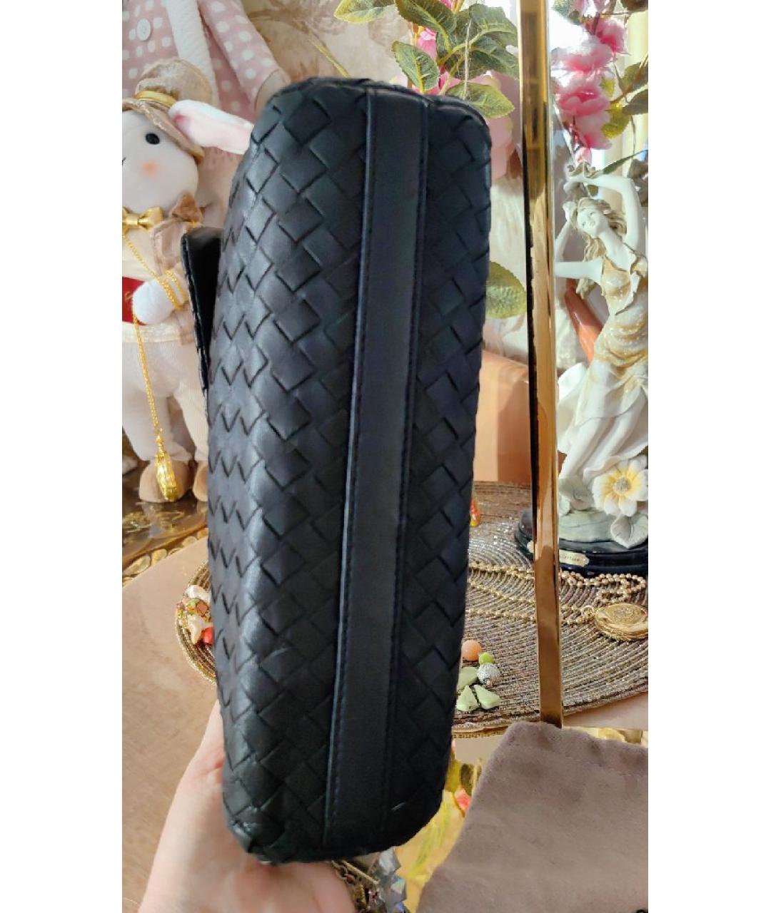 BOTTEGA VENETA Черная кожаная сумка через плечо, фото 6