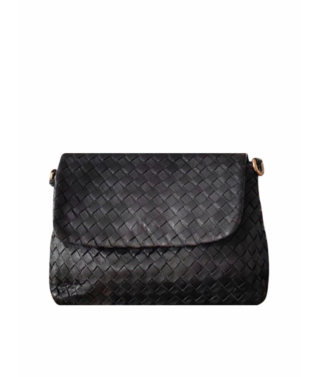 BOTTEGA VENETA Черная кожаная сумка через плечо, фото 1