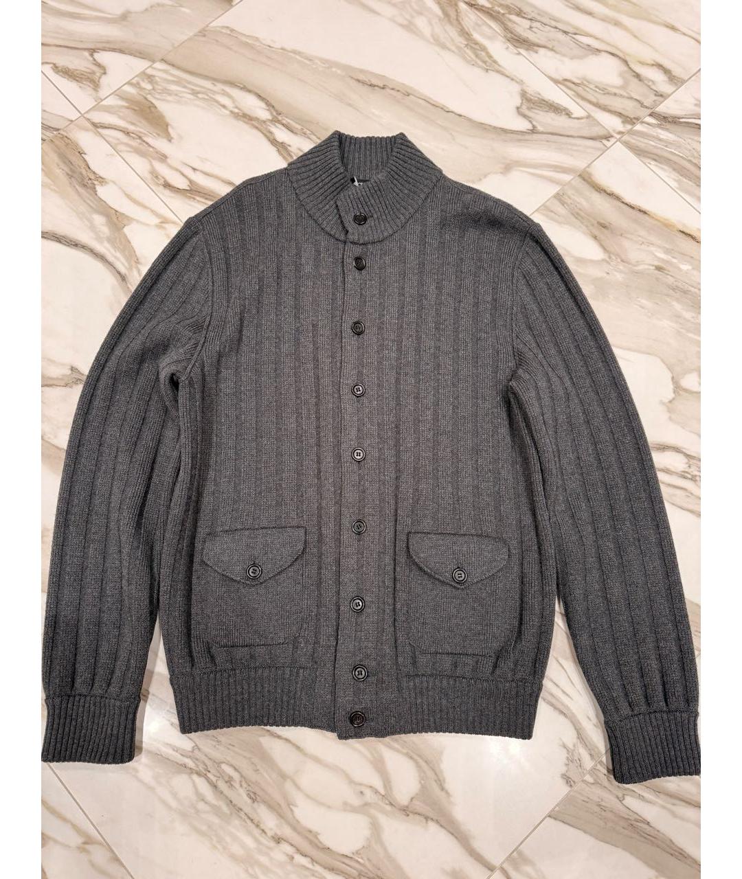DOLCE&GABBANA Серый шерстяной кардиган, фото 7