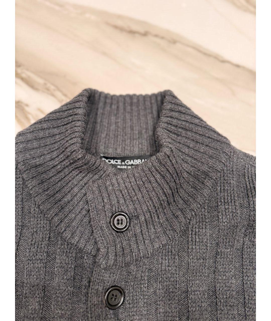 DOLCE&GABBANA Серый шерстяной кардиган, фото 6