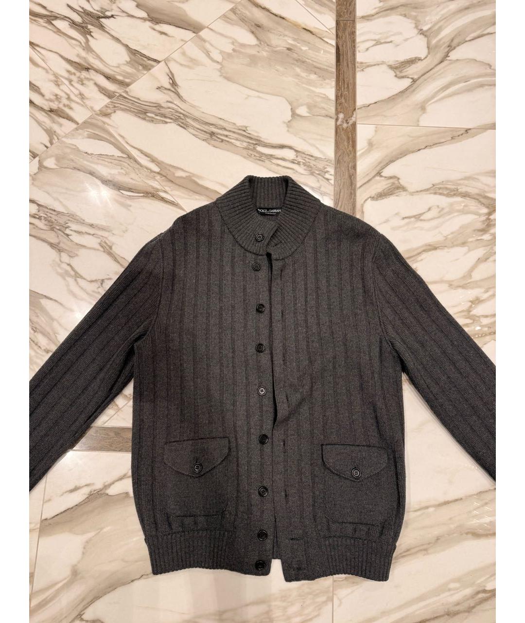 DOLCE&GABBANA Серый шерстяной кардиган, фото 2