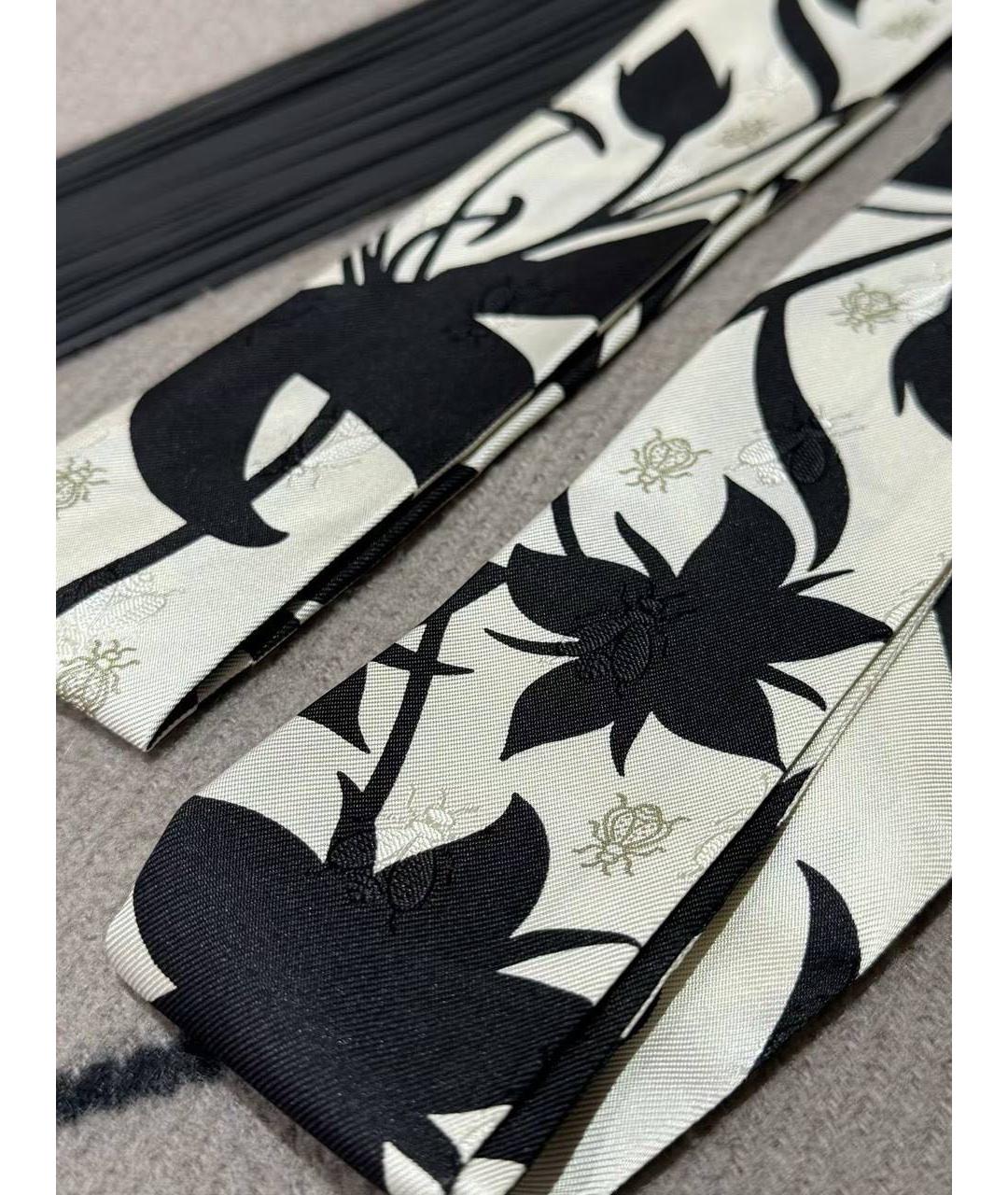 HERMES Черный шелковый шарф, фото 4