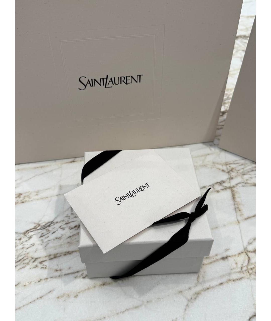 SAINT LAURENT Черный кожаный ремень, фото 4