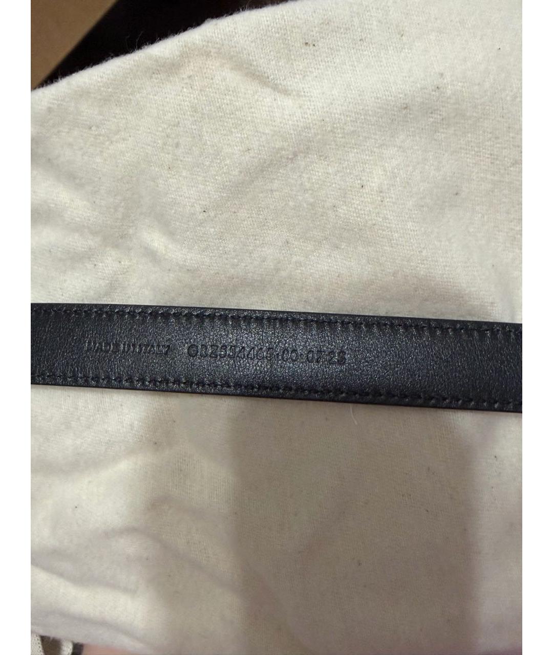 SAINT LAURENT Черный кожаный ремень, фото 3