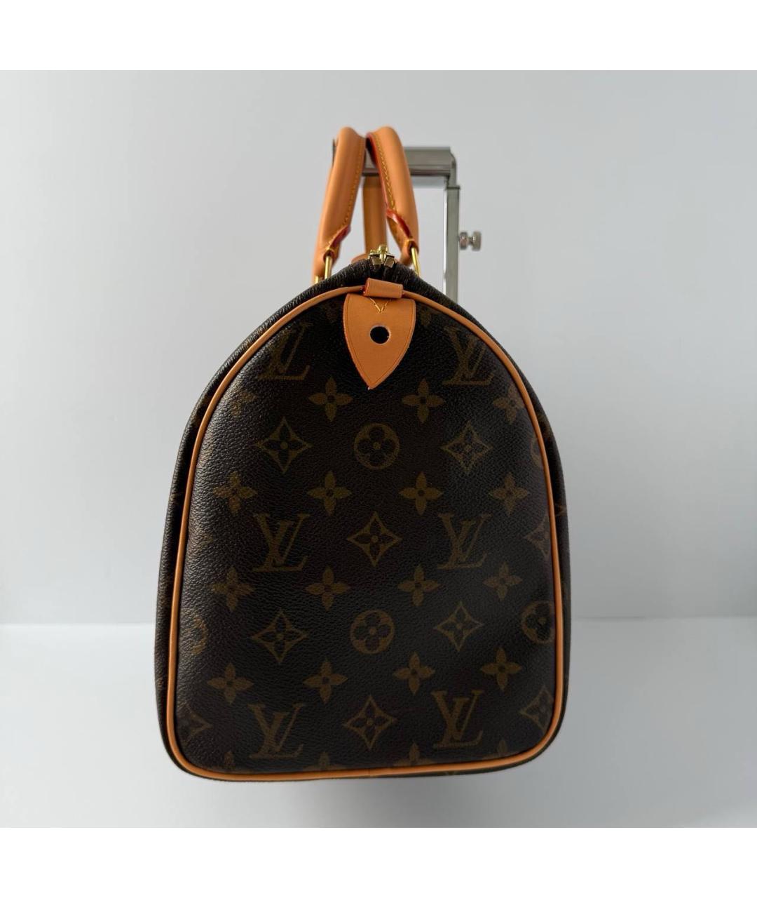 LOUIS VUITTON Коричневая кожаная сумка с короткими ручками, фото 2