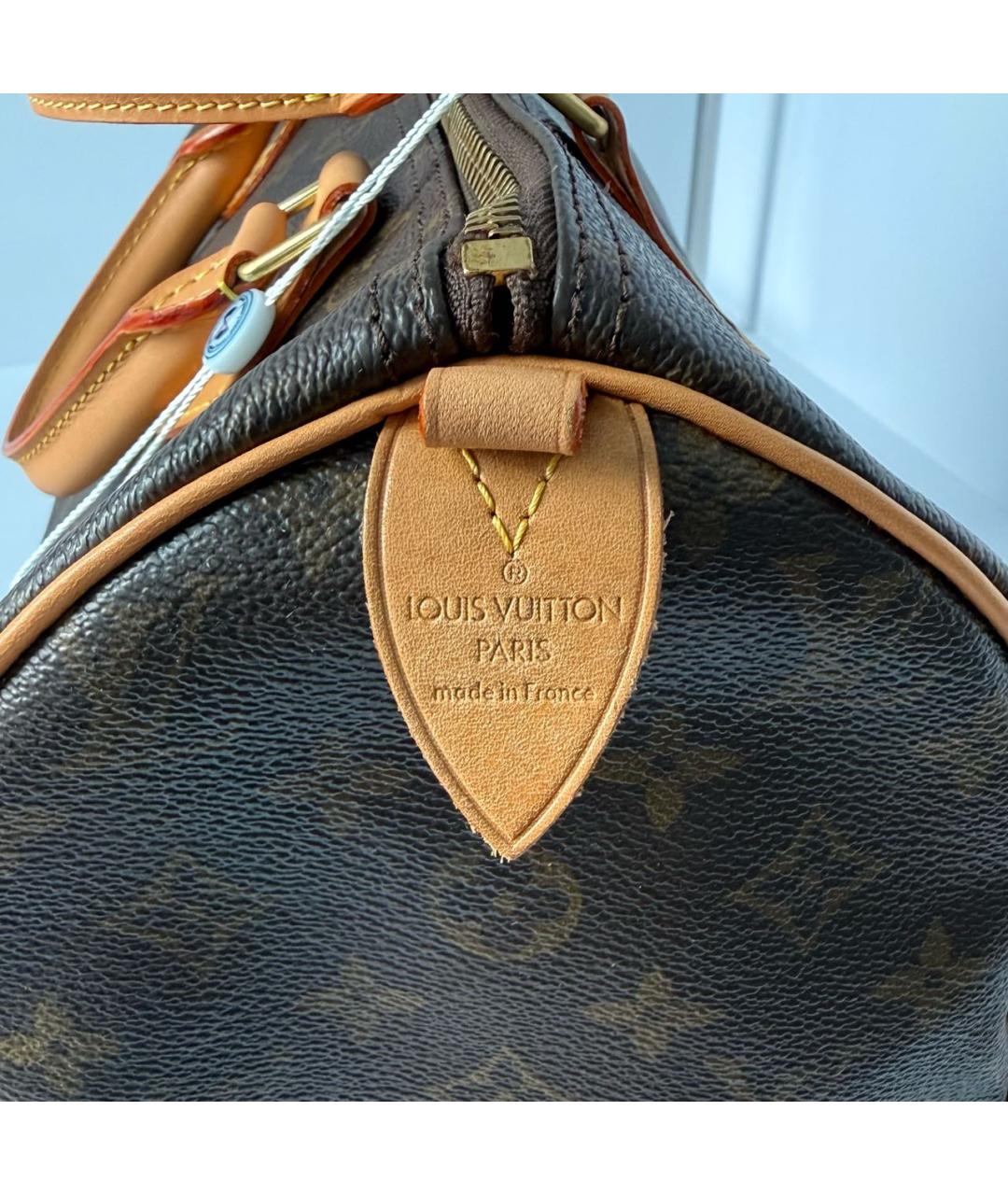 LOUIS VUITTON Коричневая кожаная сумка с короткими ручками, фото 8