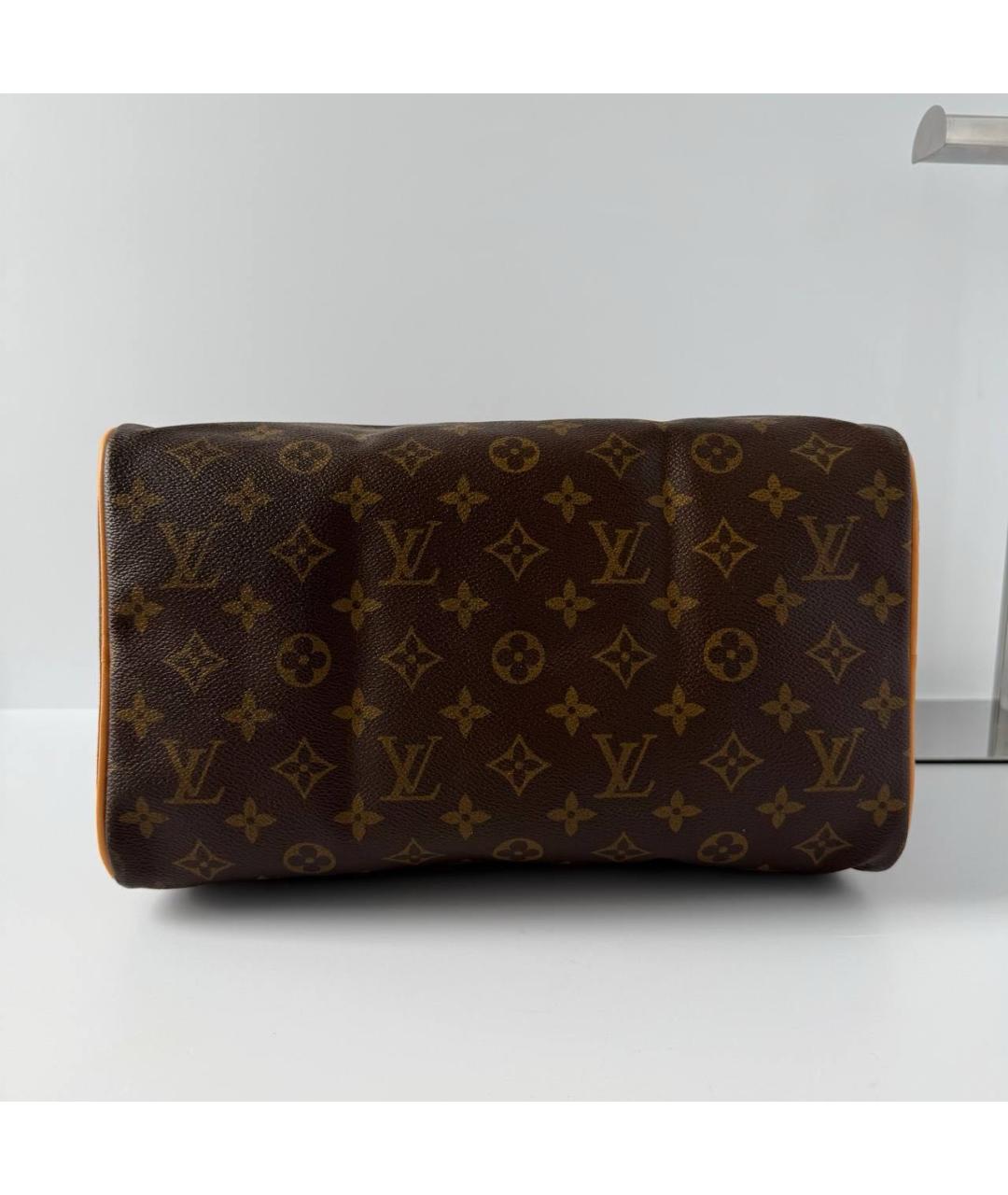 LOUIS VUITTON Коричневая кожаная сумка с короткими ручками, фото 3