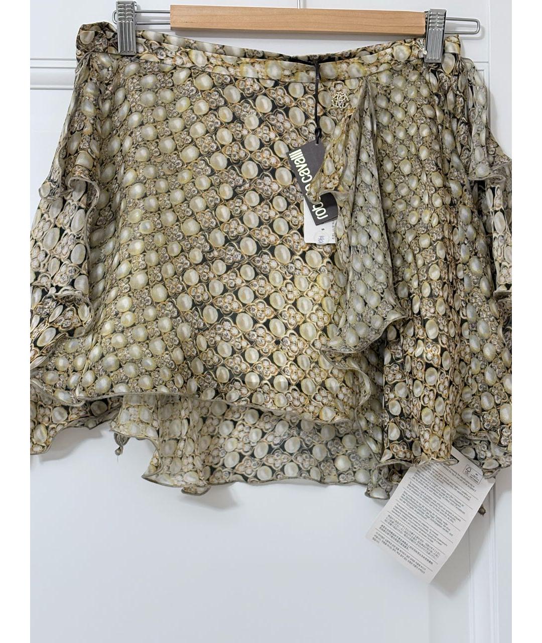 ROBERTO CAVALLI JUNIOR Бежевая шелковая юбка, фото 5