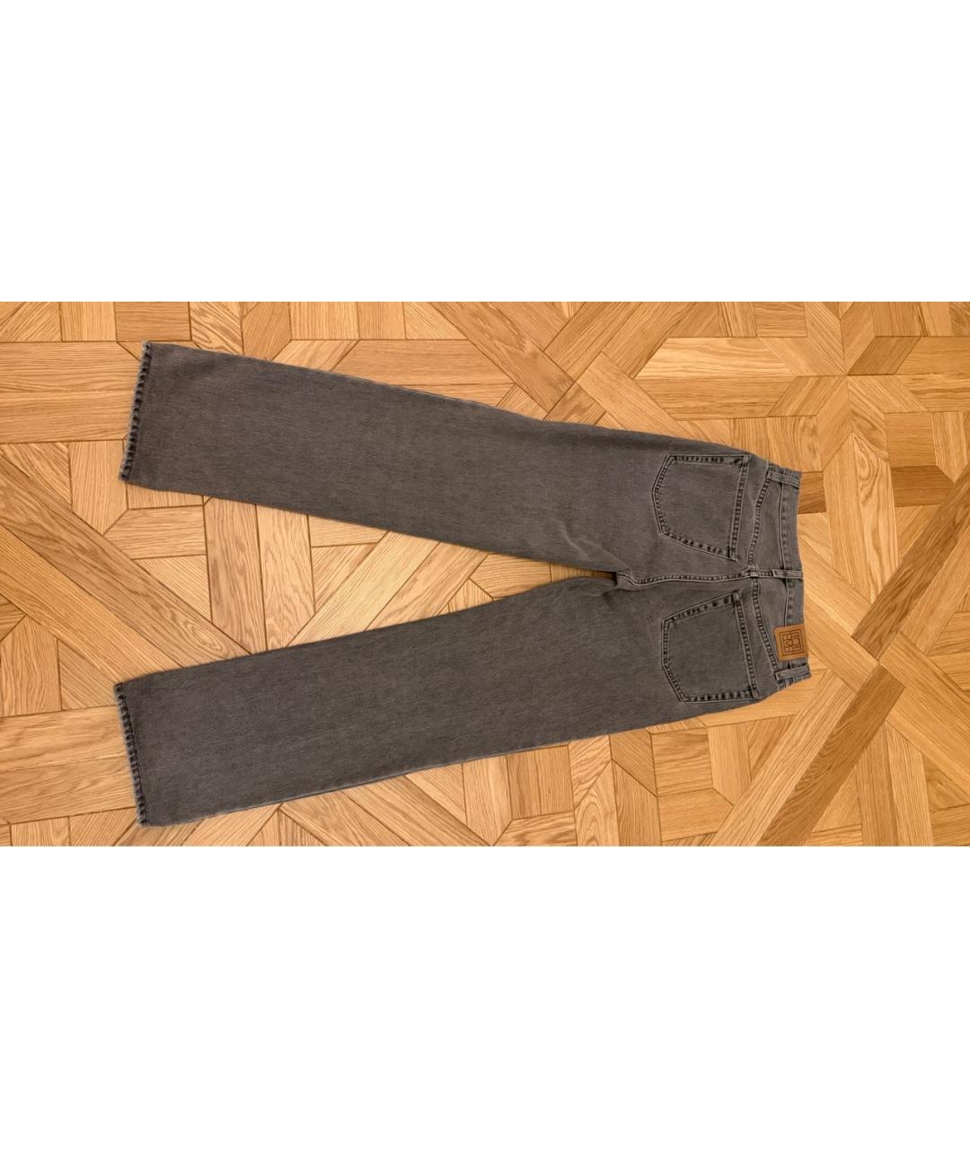 TOTEME Серые хлопковые прямые джинсы, фото 2