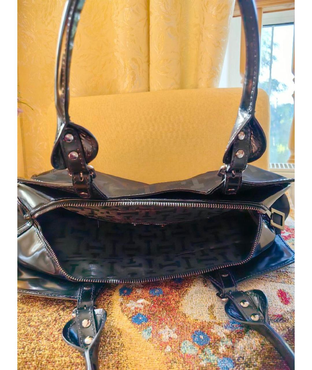 ICEBERG Черная кожаная сумка через плечо, фото 5