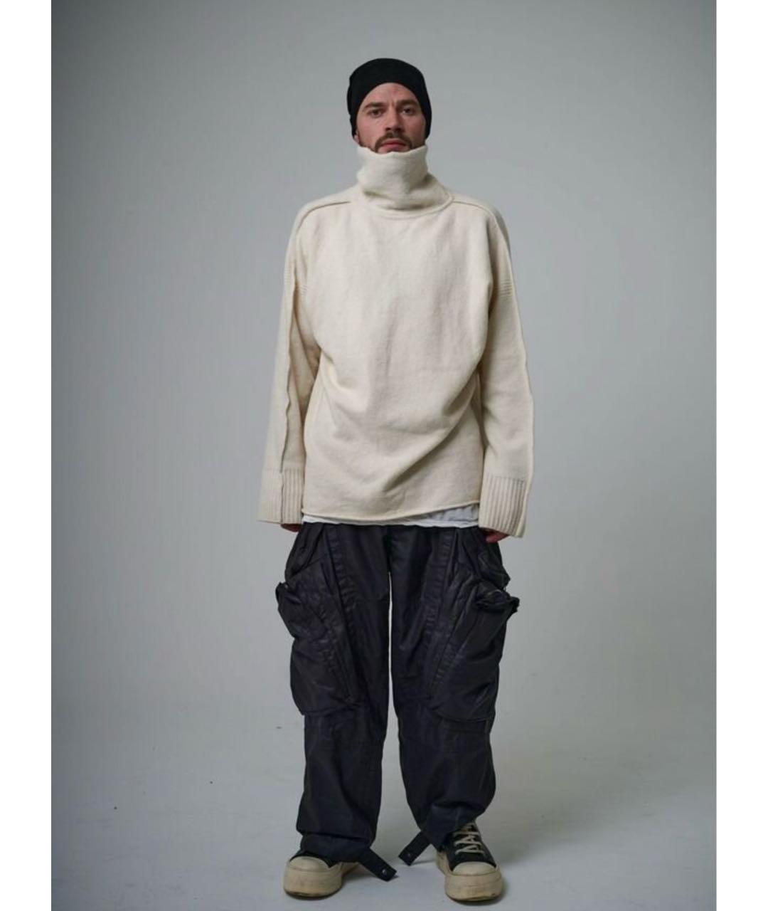 ISSEY MIYAKE Бежевый шерстяной джемпер / свитер, фото 6