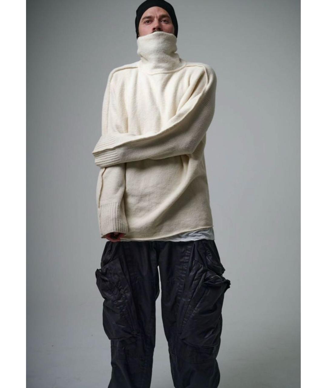 ISSEY MIYAKE Бежевый шерстяной джемпер / свитер, фото 8