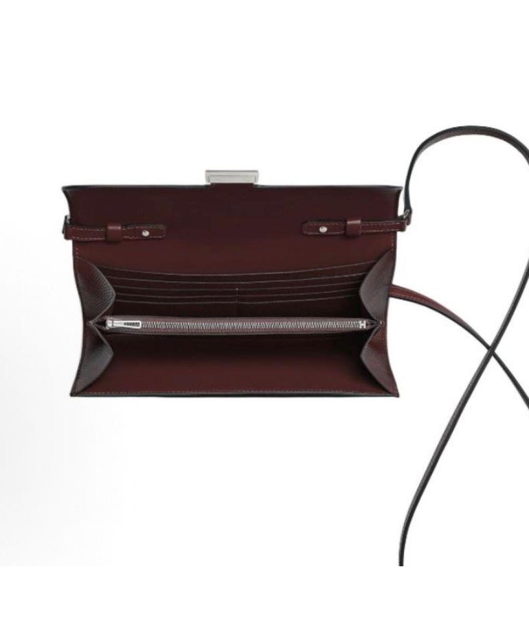 HERMES Бордовая кожаная сумка на плечо, фото 3