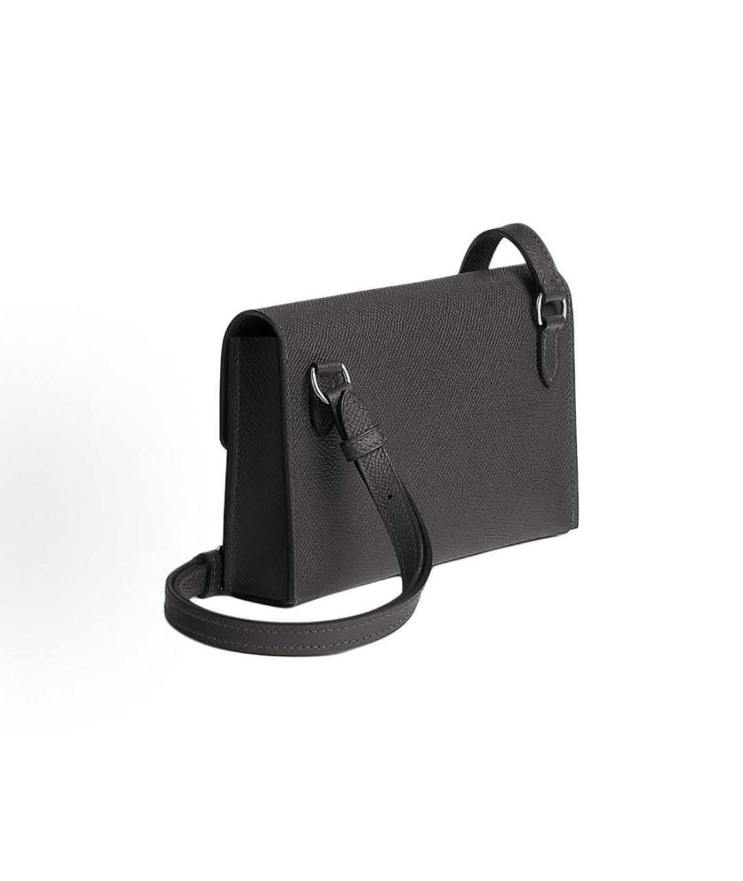 HERMES Черная кожаная сумка на плечо, фото 3