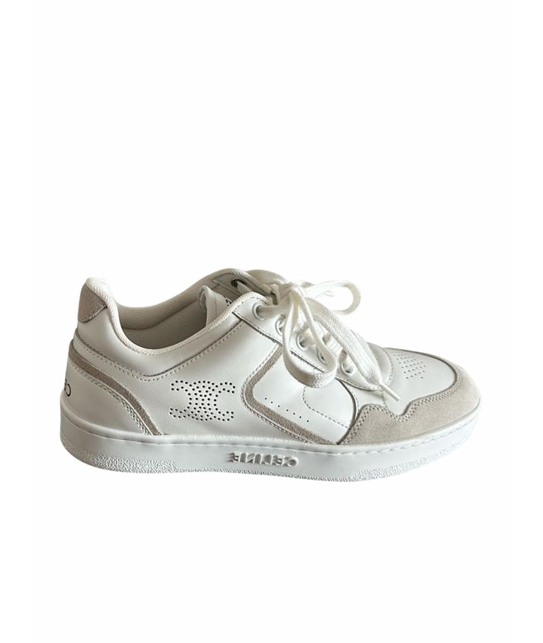 CELINE Белые кожаные кроссовки, фото 1