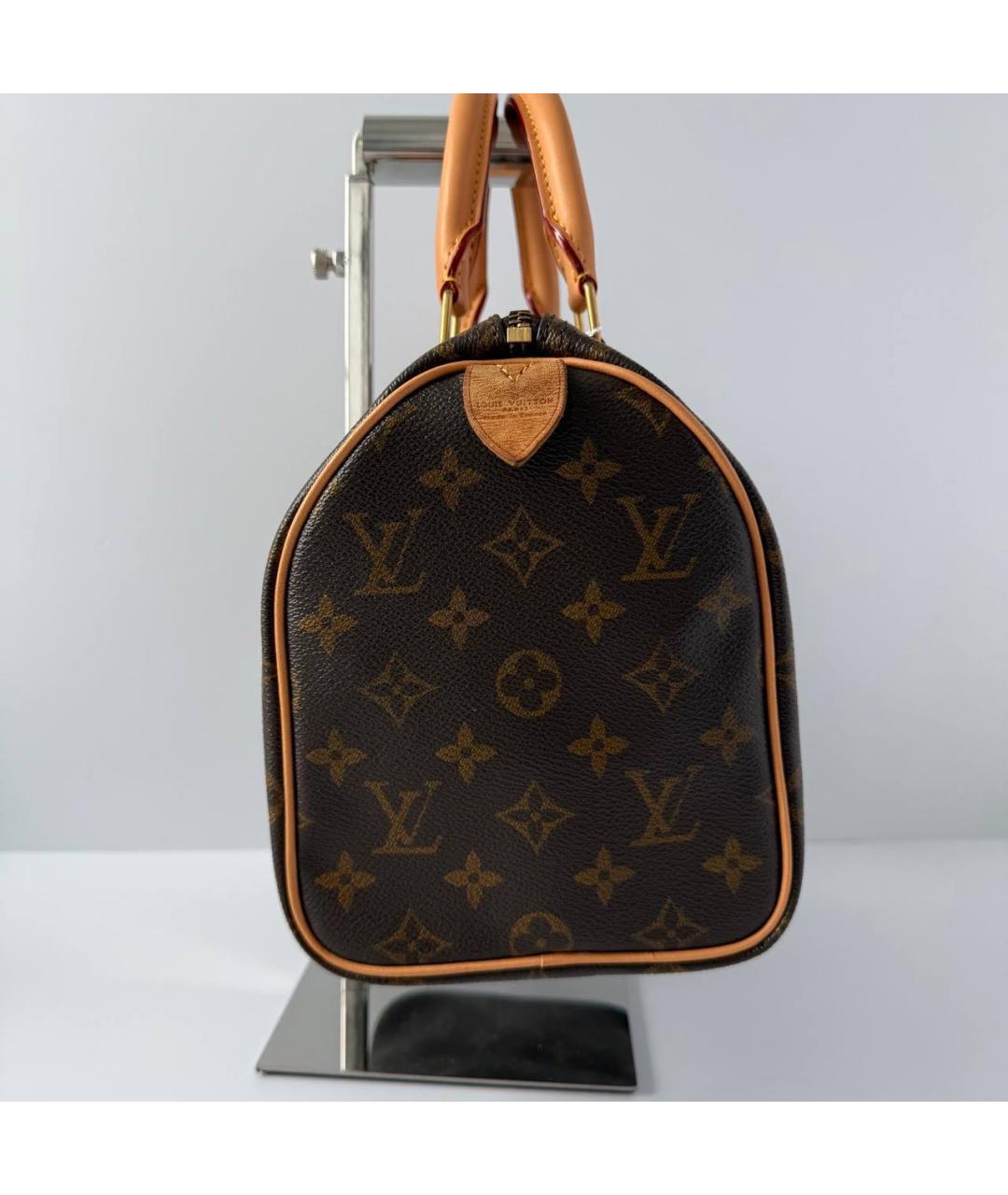 LOUIS VUITTON Коричневая кожаная сумка с короткими ручками, фото 2