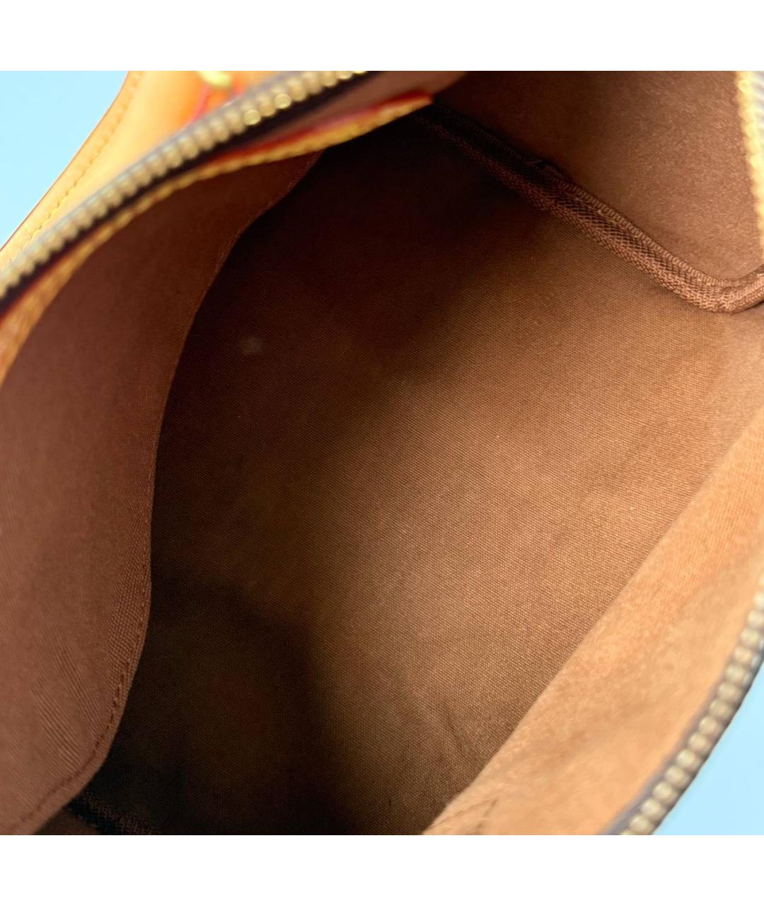 LOUIS VUITTON Коричневая кожаная сумка с короткими ручками, фото 5