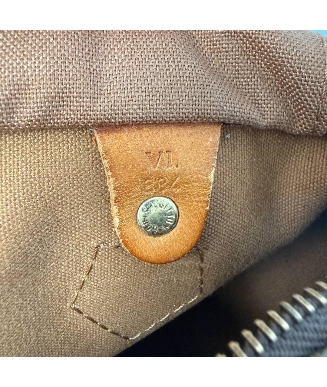 LOUIS VUITTON Коричневая кожаная сумка с короткими ручками, фото 7