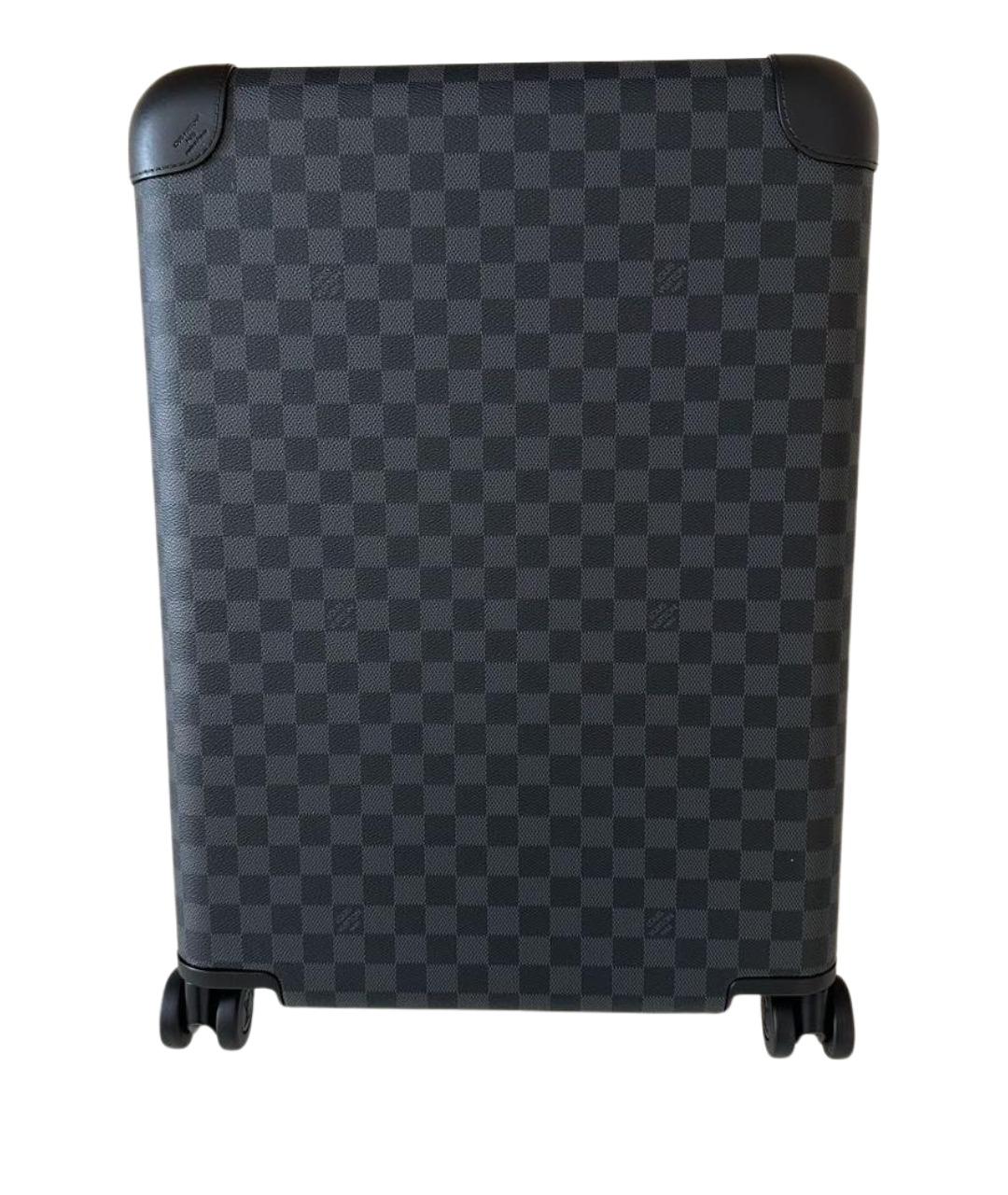 LOUIS VUITTON Антрацитовый кожаный чемодан, фото 1