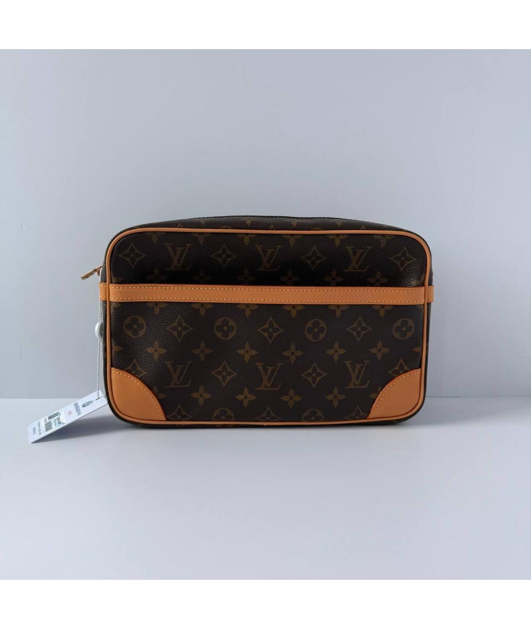 LOUIS VUITTON Коричневая кожаная сумка на плечо, фото 9