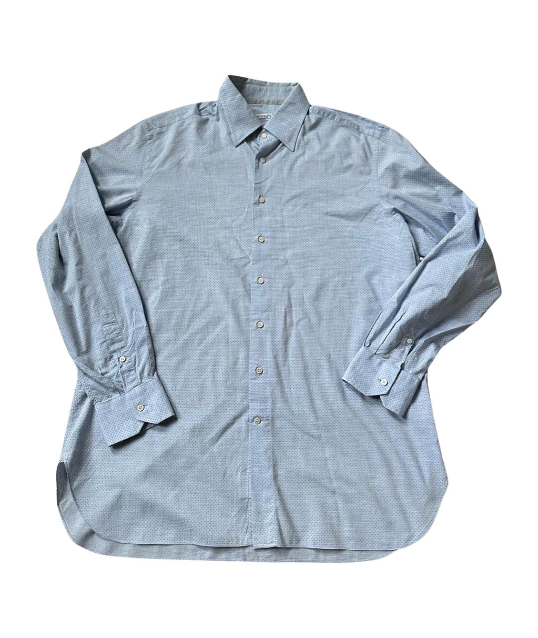 ZILLI Голубая хлопковая классическая рубашка, фото 1