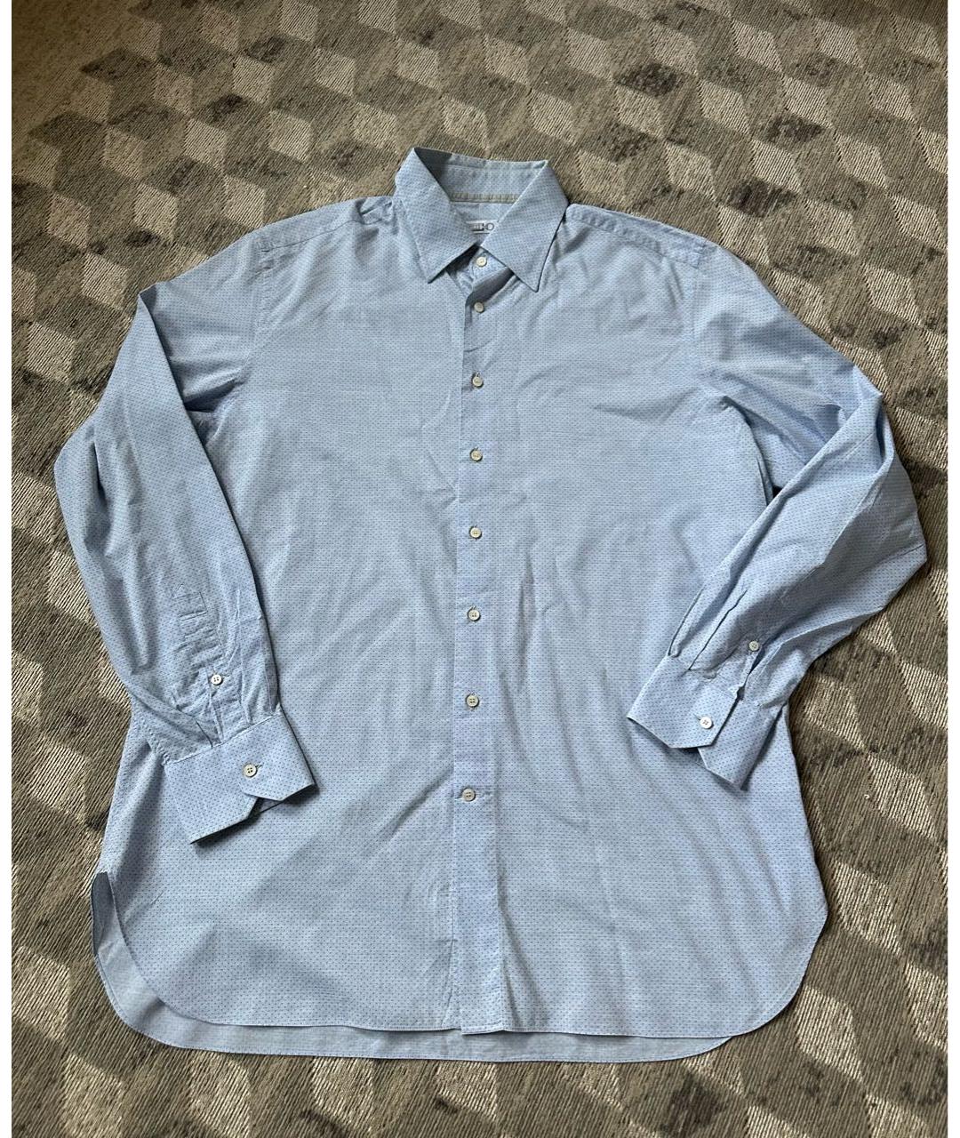 ZILLI Голубая хлопковая классическая рубашка, фото 8