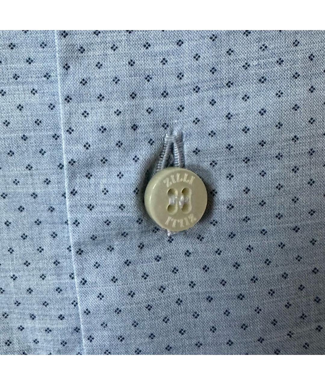 ZILLI Голубая хлопковая классическая рубашка, фото 5