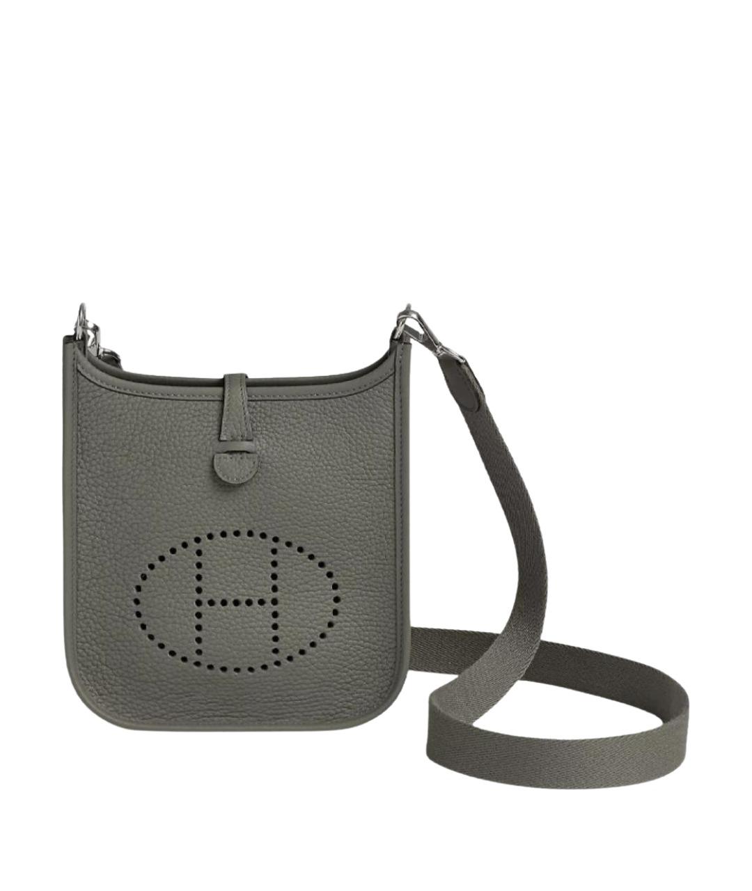 HERMES Серая кожаная сумка через плечо, фото 1