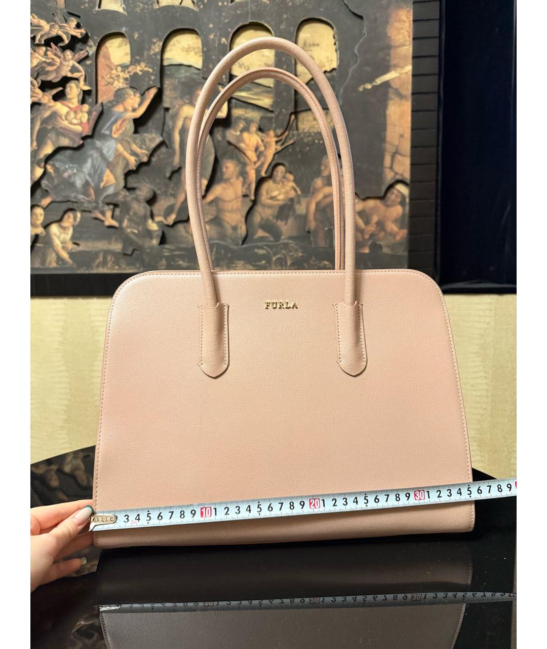 FURLA Розовая кожаная сумка тоут, фото 8