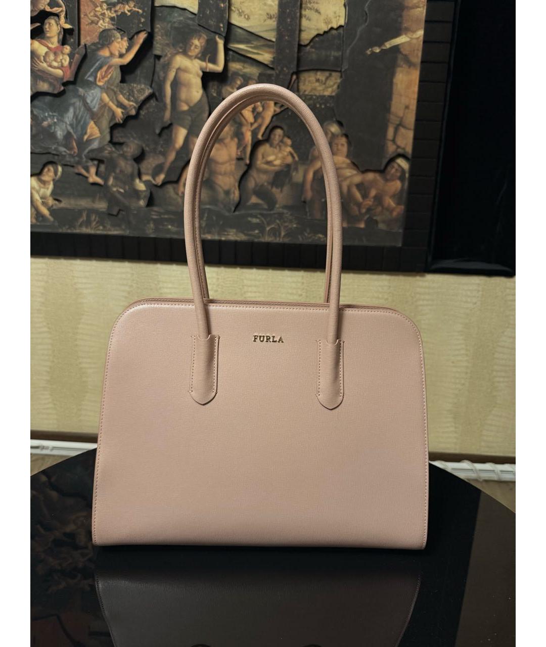 FURLA Розовая кожаная сумка тоут, фото 9