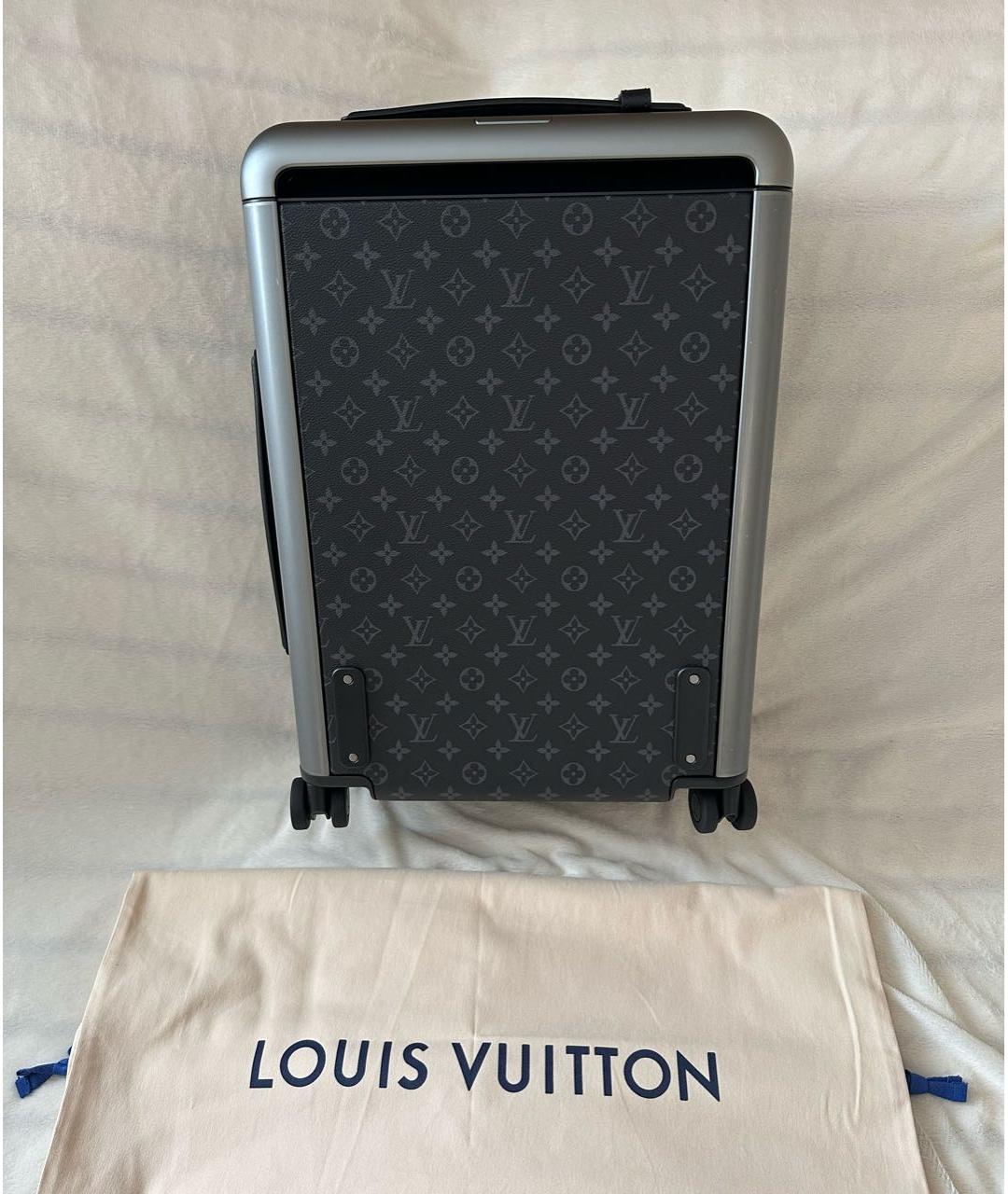 LOUIS VUITTON Черный чемодан из искусственной кожи, фото 2