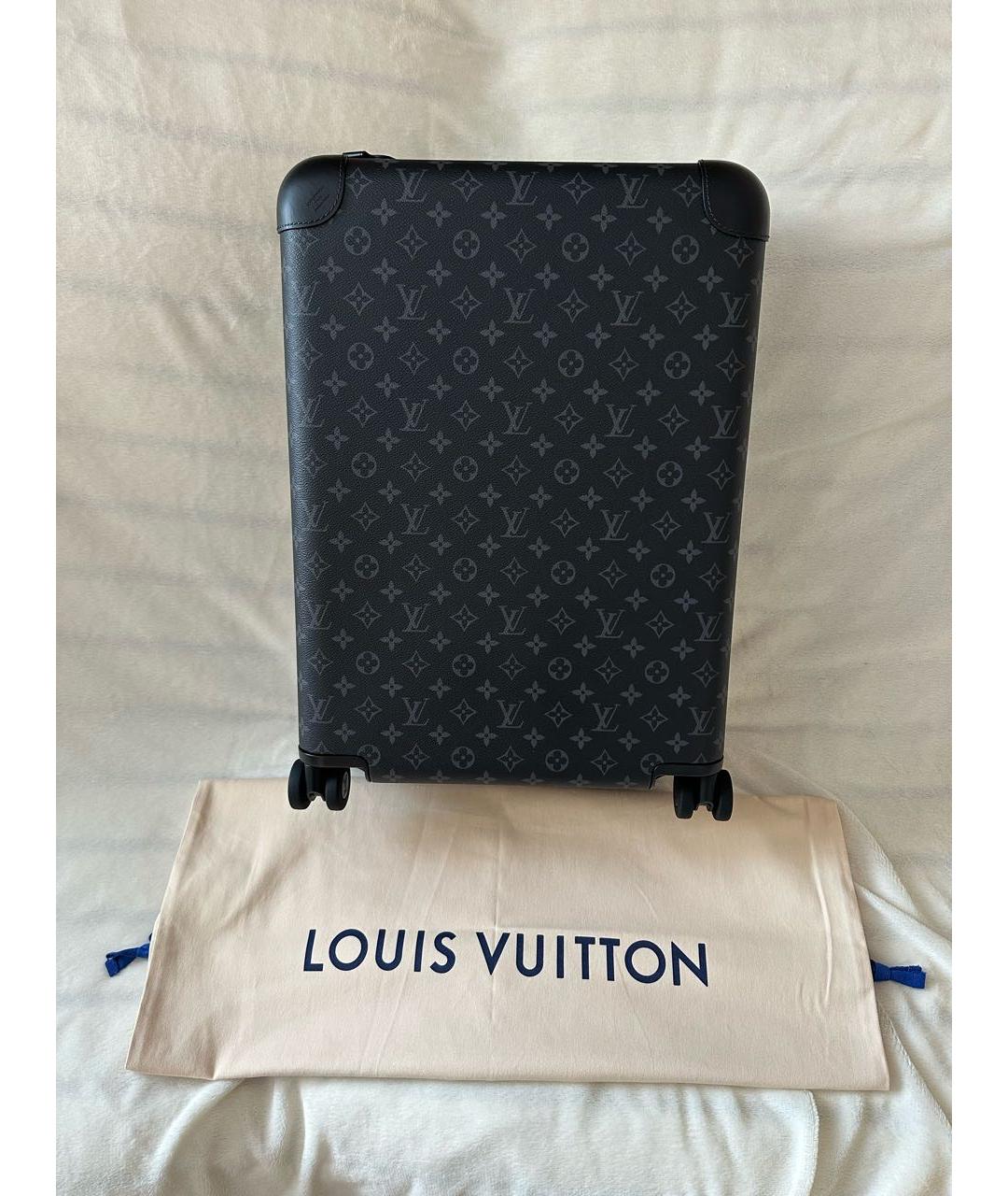 LOUIS VUITTON Черный чемодан из искусственной кожи, фото 5