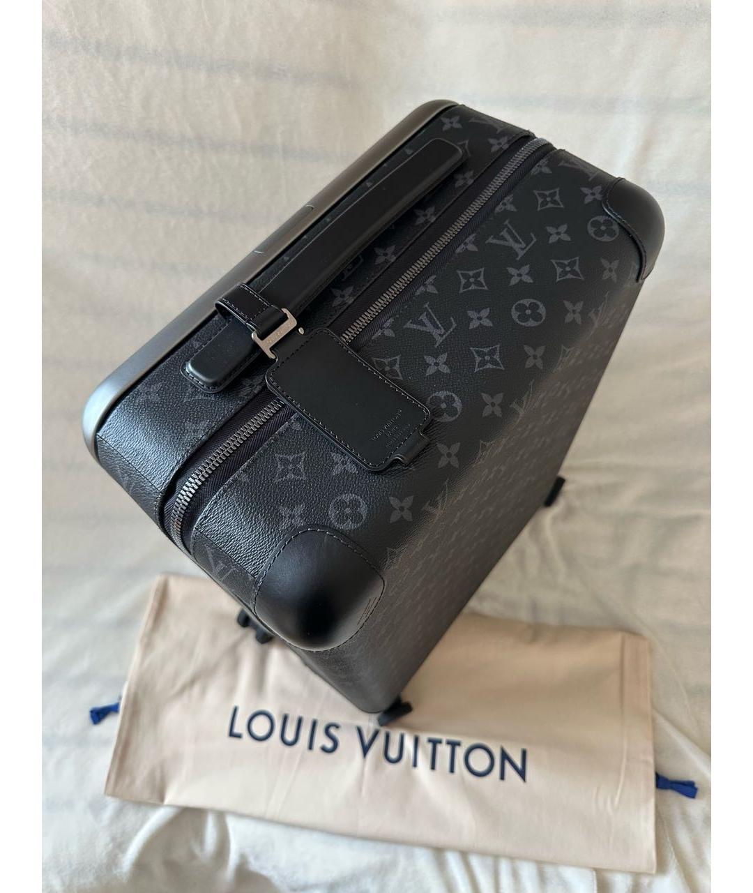 LOUIS VUITTON Черный чемодан из искусственной кожи, фото 3