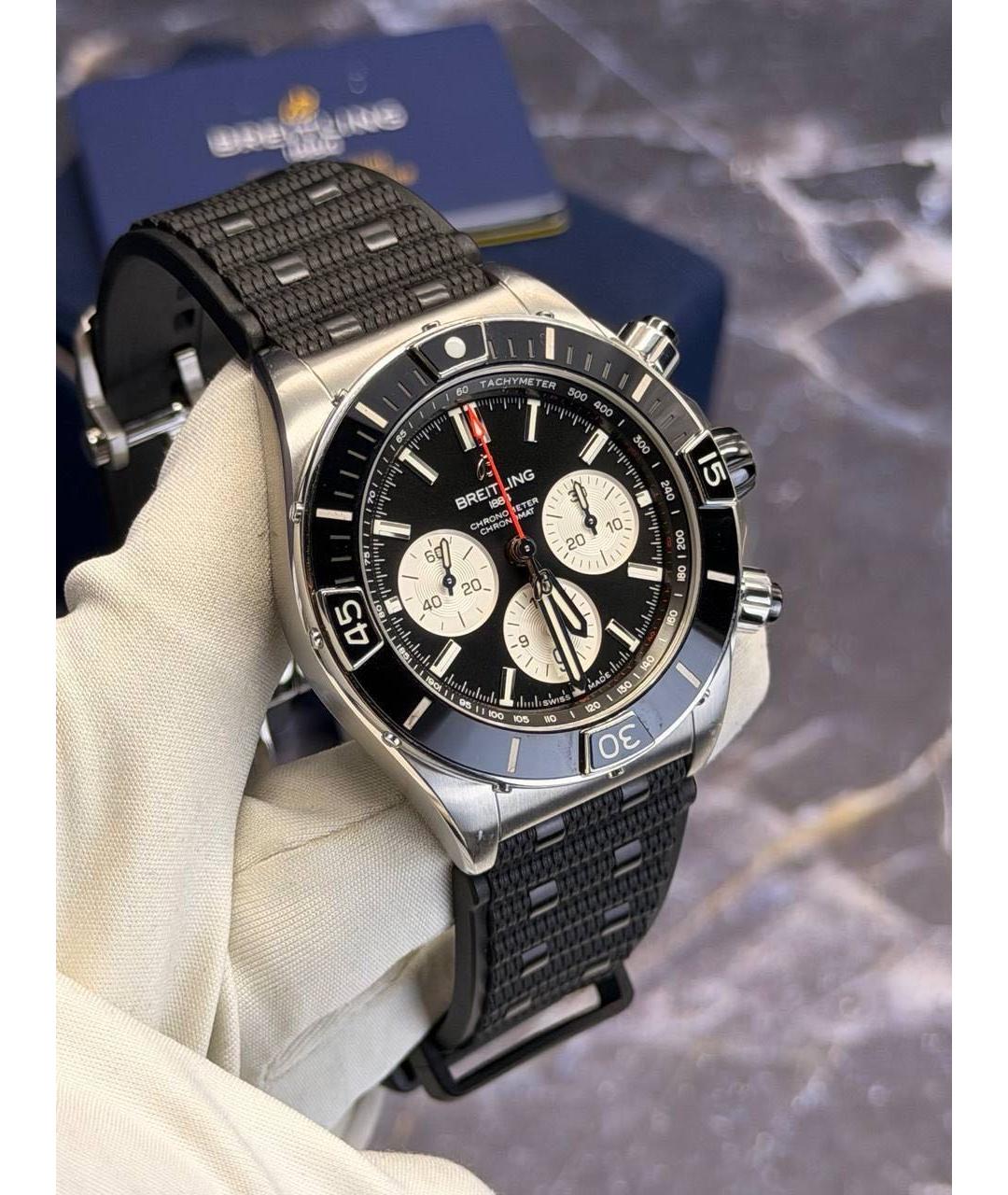 BREITLING Черные металлические часы, фото 2