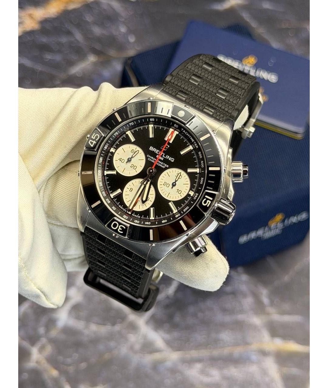 BREITLING Черные металлические часы, фото 4