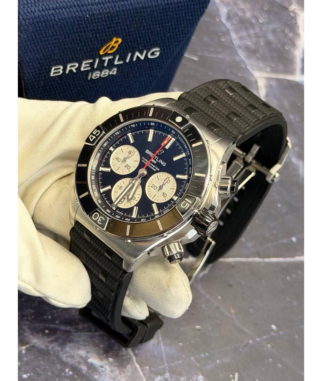 BREITLING Черные металлические часы, фото 6