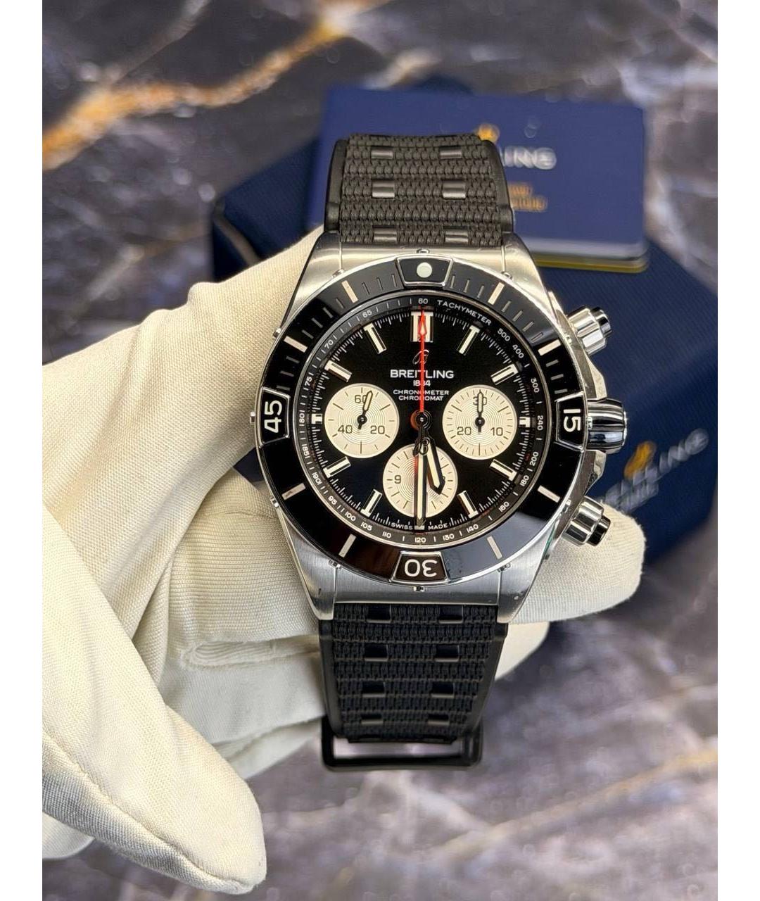 BREITLING Черные металлические часы, фото 7