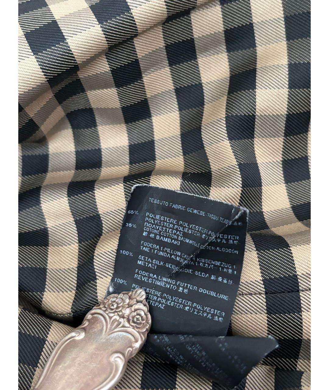 SAINT LAURENT Черный полиэстеровый тренч/плащ, фото 8