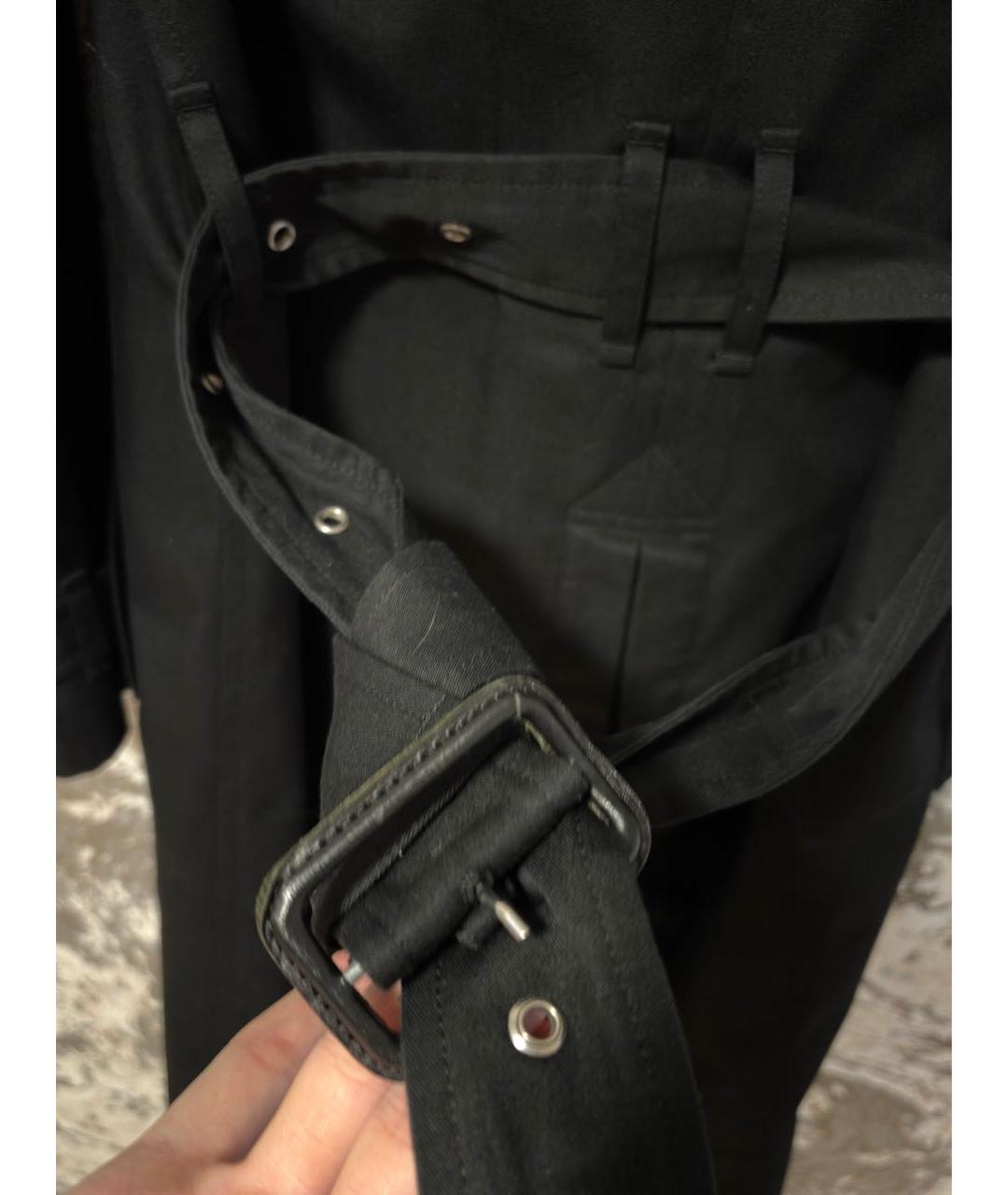 SAINT LAURENT Черный полиэстеровый тренч/плащ, фото 5