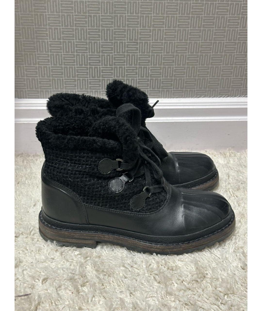 CHANEL Черные кожаные ботинки, фото 7