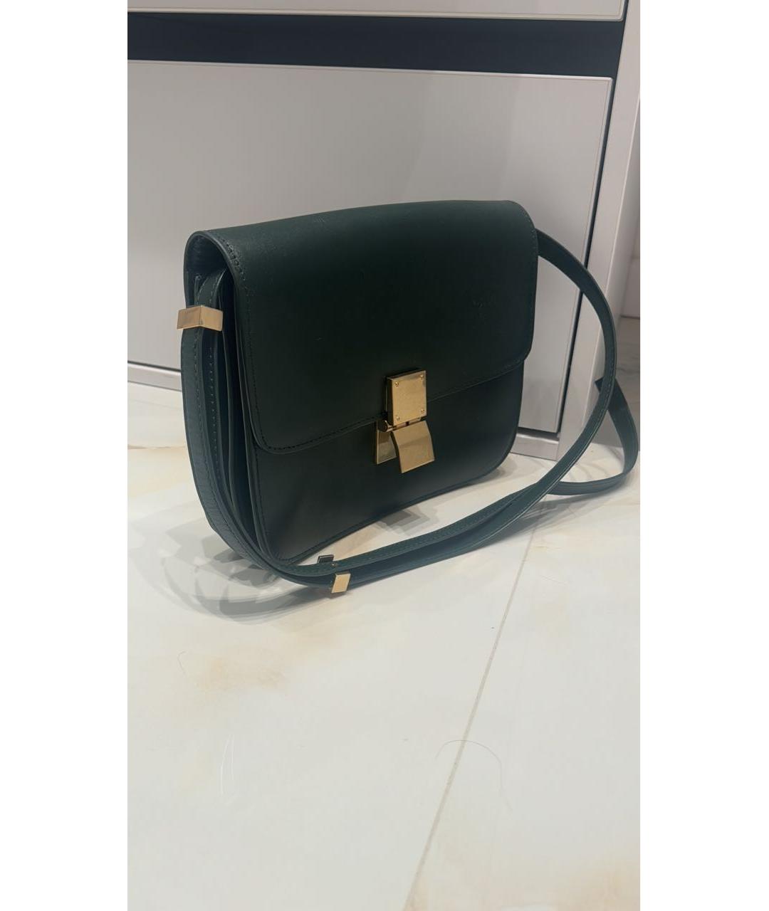 CELINE Зеленая кожаная сумка через плечо, фото 2