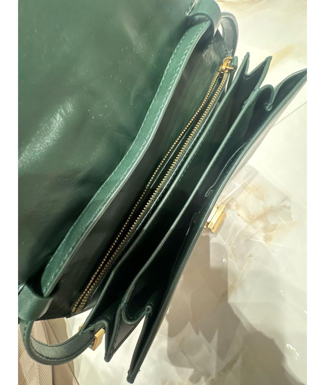 CELINE Зеленая кожаная сумка через плечо, фото 4