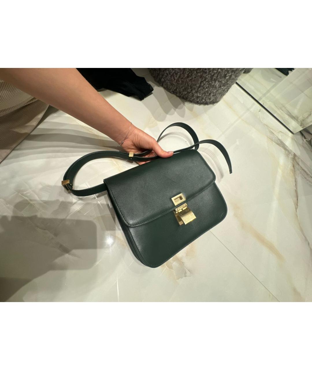 CELINE Зеленая кожаная сумка через плечо, фото 5