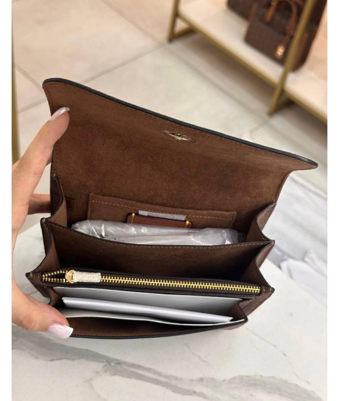 COACH Коричневая замшевая сумка через плечо, фото 7