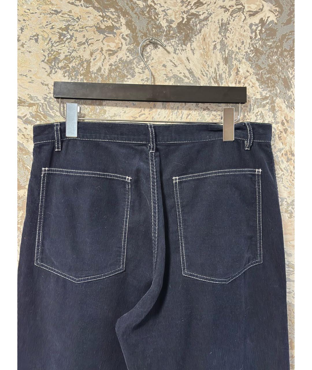 COMME DES GARÇONS SHIRT Темно-синие хлопковые повседневные брюки, фото 4