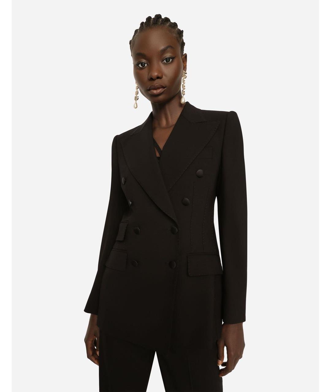 DOLCE&GABBANA Черный шерстяной жакет/пиджак, фото 7