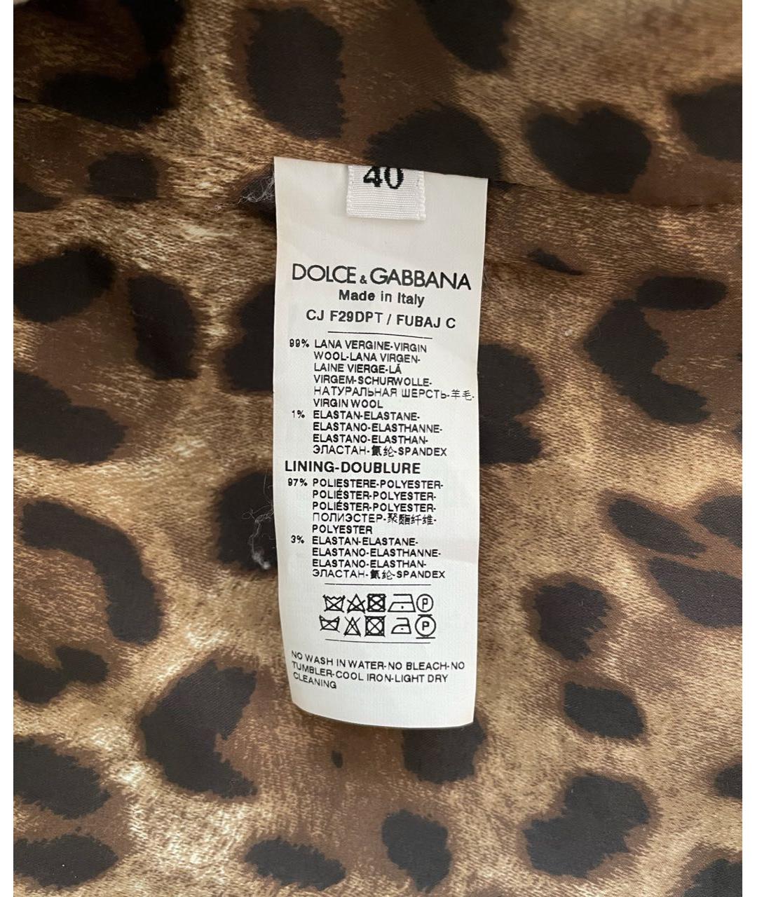 DOLCE&GABBANA Черный шерстяной жакет/пиджак, фото 6